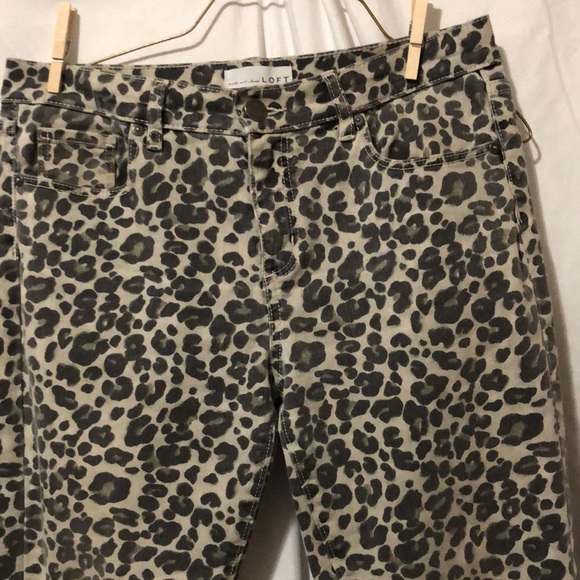 Loft leopard print skinny jeans - Picture 2 of 13